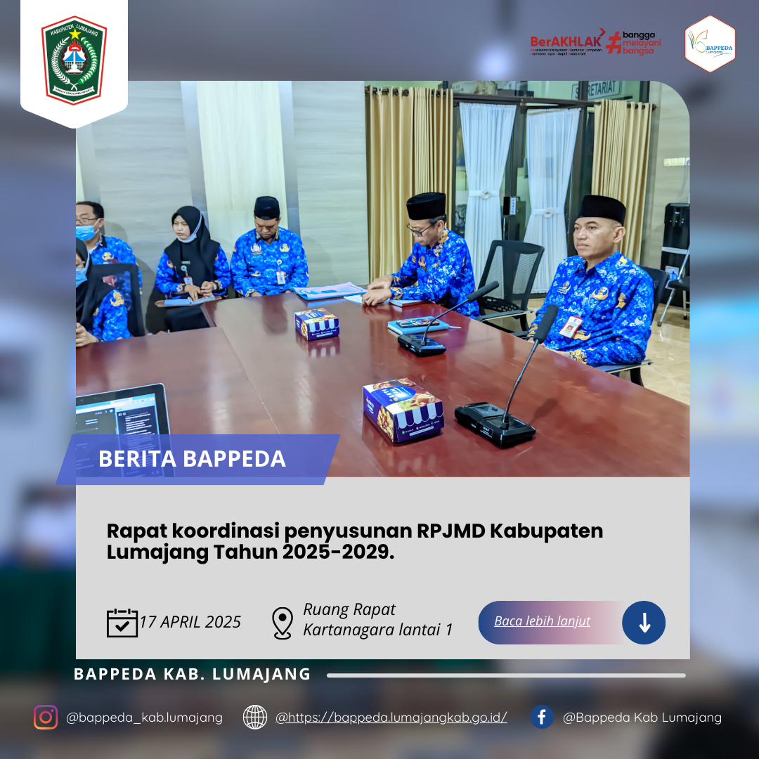 Rapat koordinasi penyusunan RPJMD Kabupaten Lumajang Tahun 2025-2029.