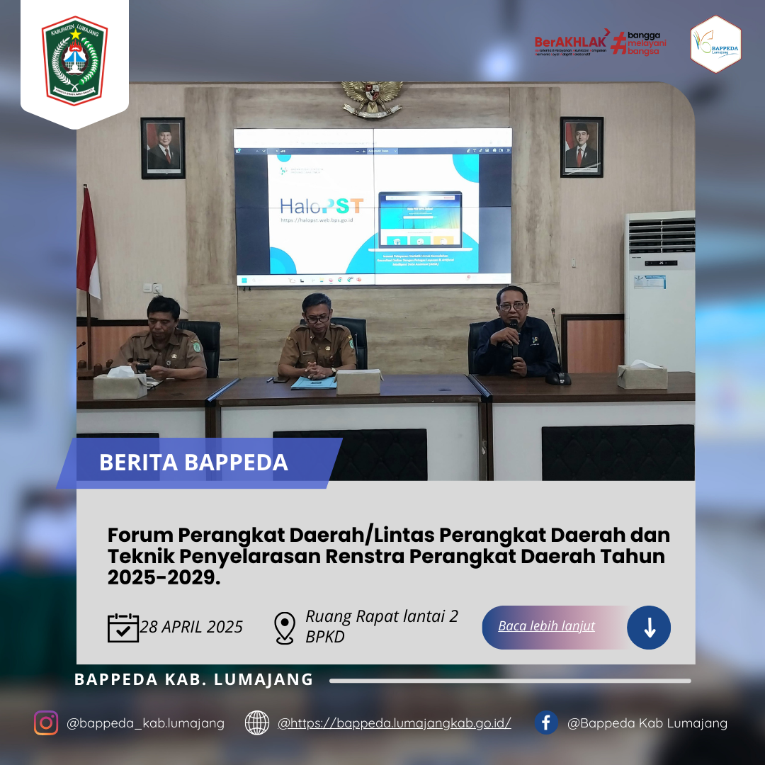 Forum Perangkat Daerah/Lintas Perangkat Daerah dan Teknik Penyelarasan Renstra Perangkat Daerah Tahun 2025-2029.