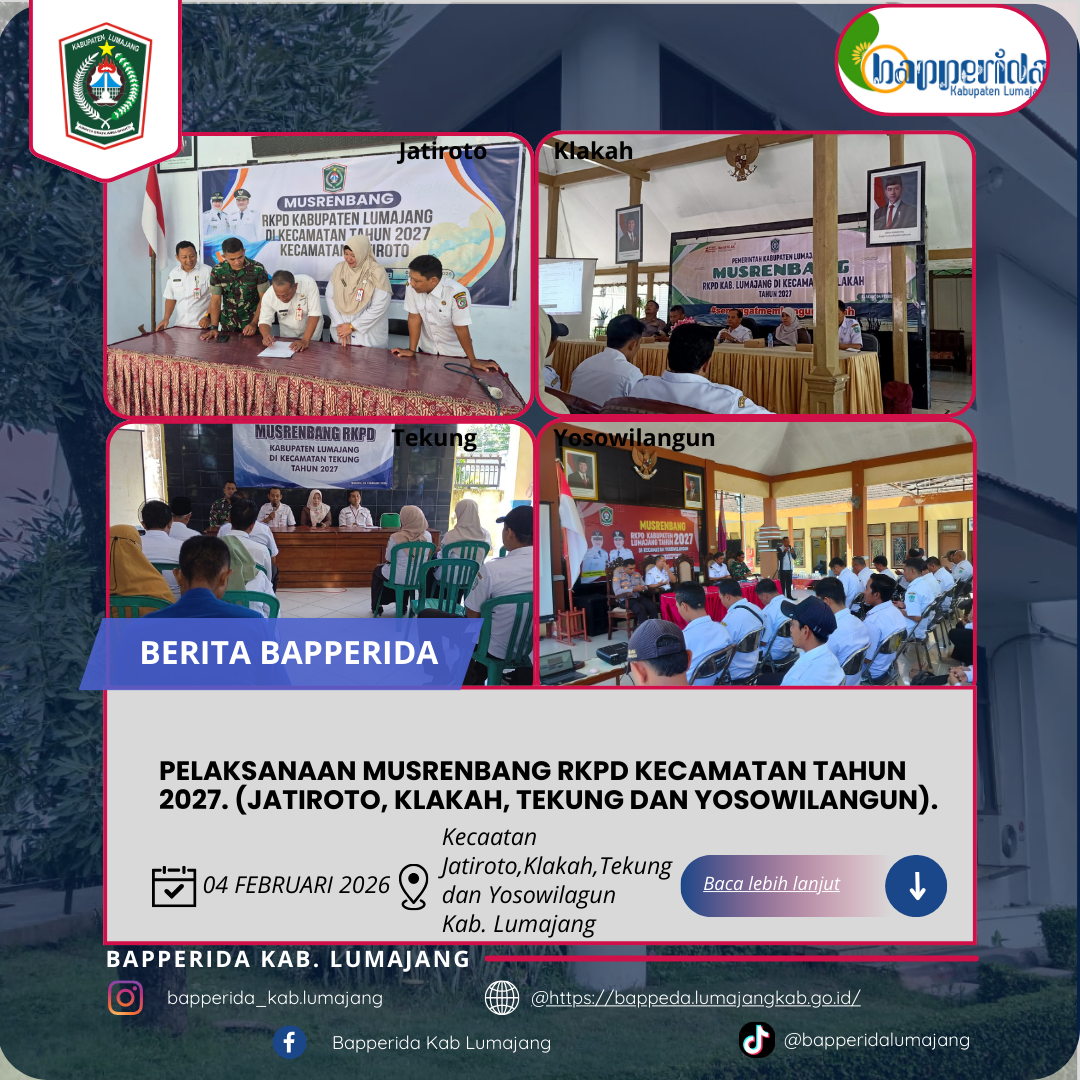 PELAKSANAAN MUSRENBANG RKPD KECAMATAN TAHUN 2027. (Jatiroto, Klakah, Tekung dan Yosowilangun).