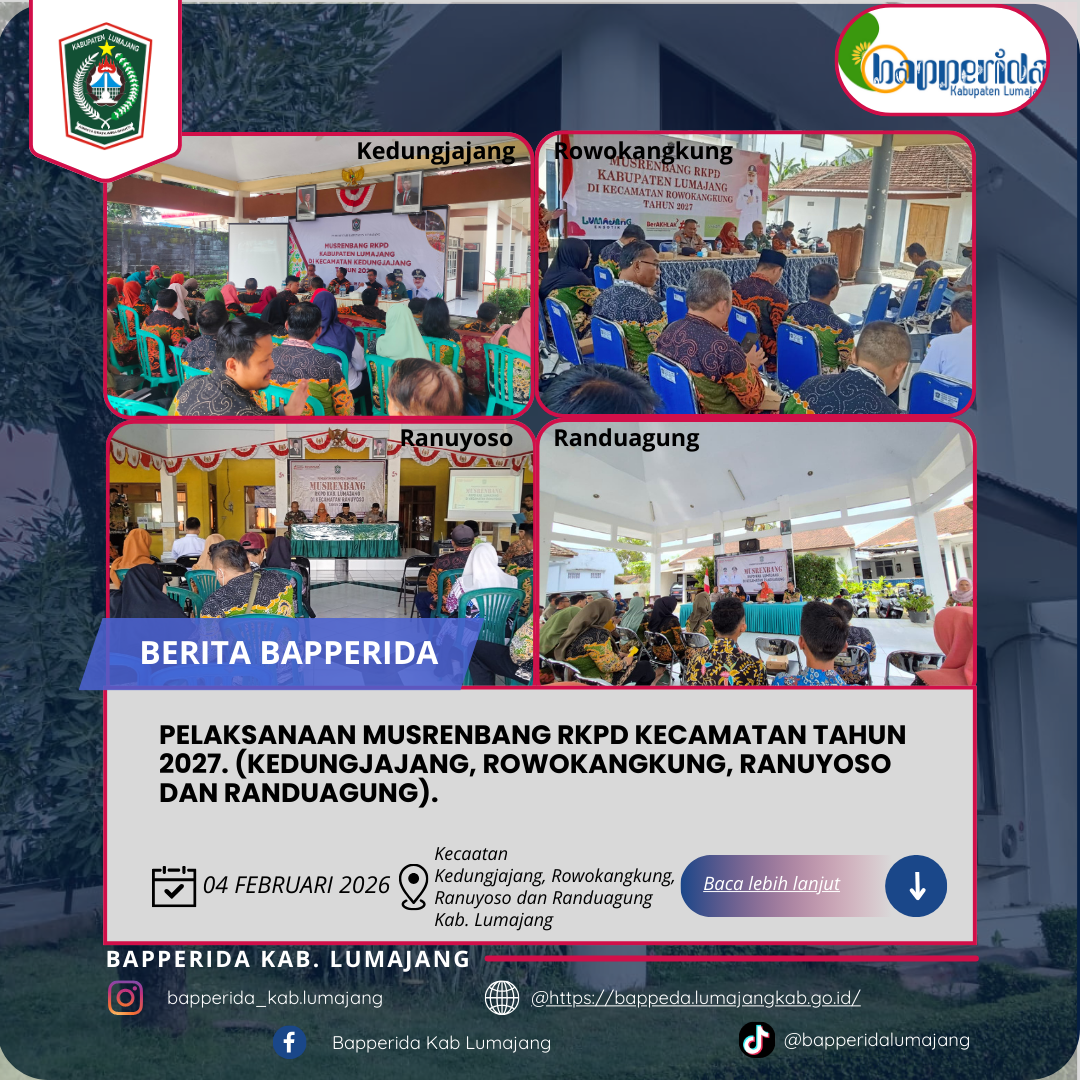PELAKSANAAN MUSRENBANG RKPD KECAMATAN TAHUN 2027. (Kedungjajang, Rowokangkung, Ranuyoso dan Randuagung).