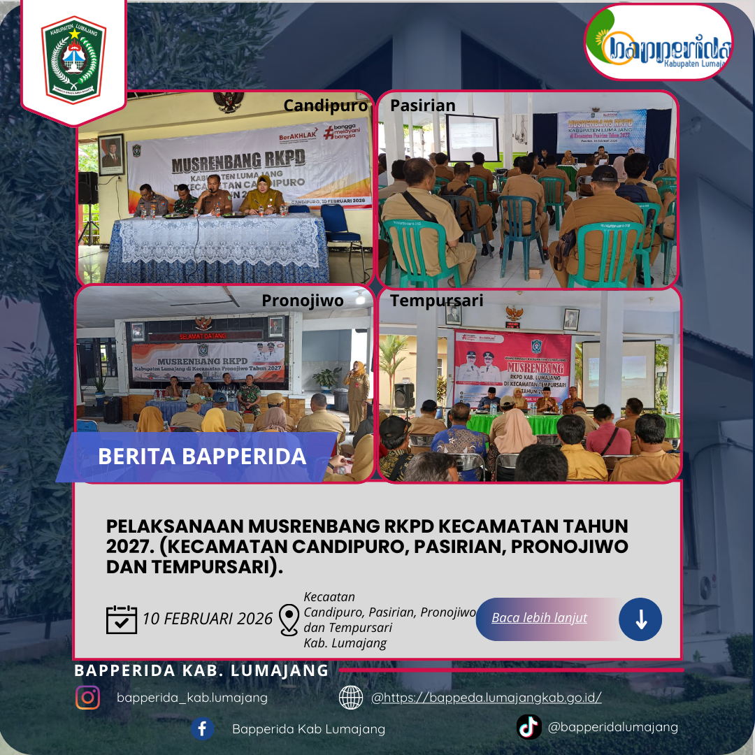 PELAKSANAAN MUSRENBANG RKPD KECAMATAN TAHUN 2027. (CANDIPURO, PASIRIAN, PRONOJIWO DAN TEMPURSARI).