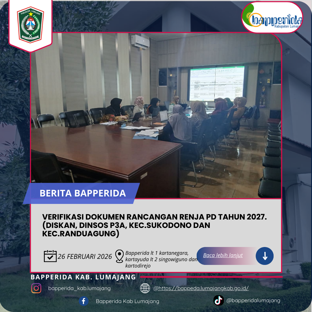 VERIFIKASI DOKUMEN RANCANGAN RENJA PD TAHUN 2027. (diskan, dinsos p3a, kec.sukodono dan kec.randuagung).