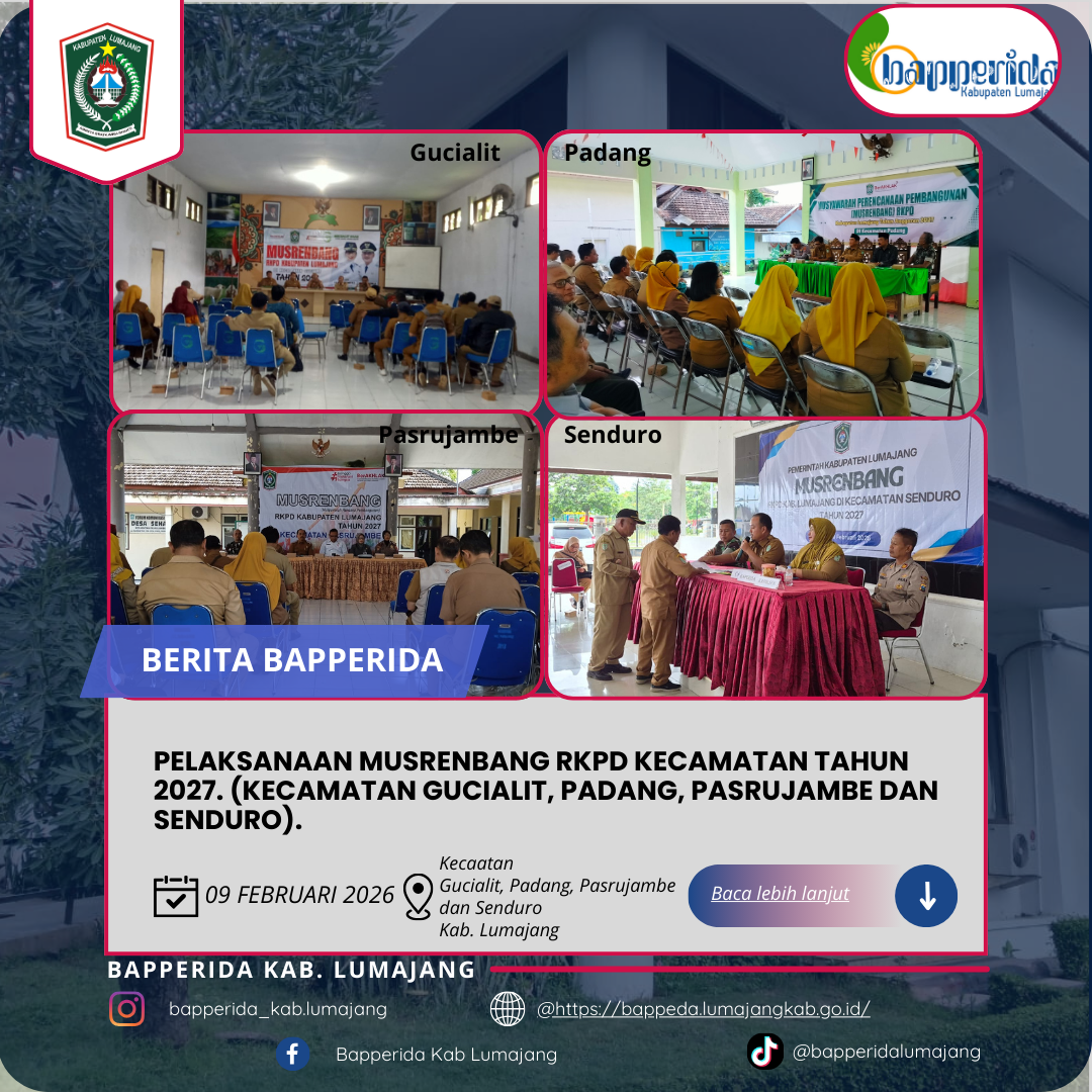 PELAKSANAAN MUSRENBANG RKPD KECAMATAN TAHUN 2027. (KECAMATAN GUCIALIT, PADANG, PASRUJAMBE DAN SENDURO).