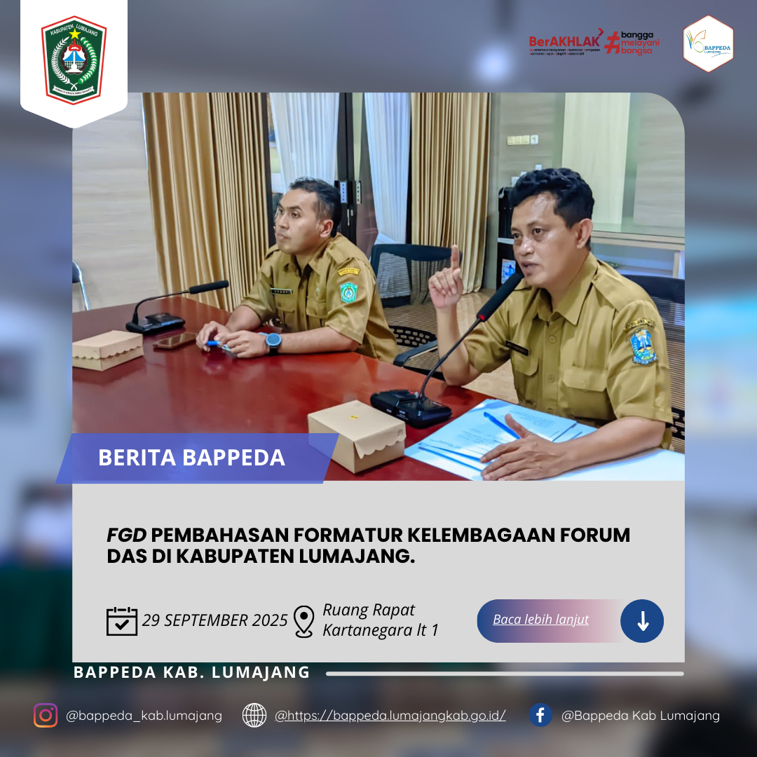 FGD Pembahasan Formatur Kelembagaan Forum DAS di Kabupaten Lumajang.