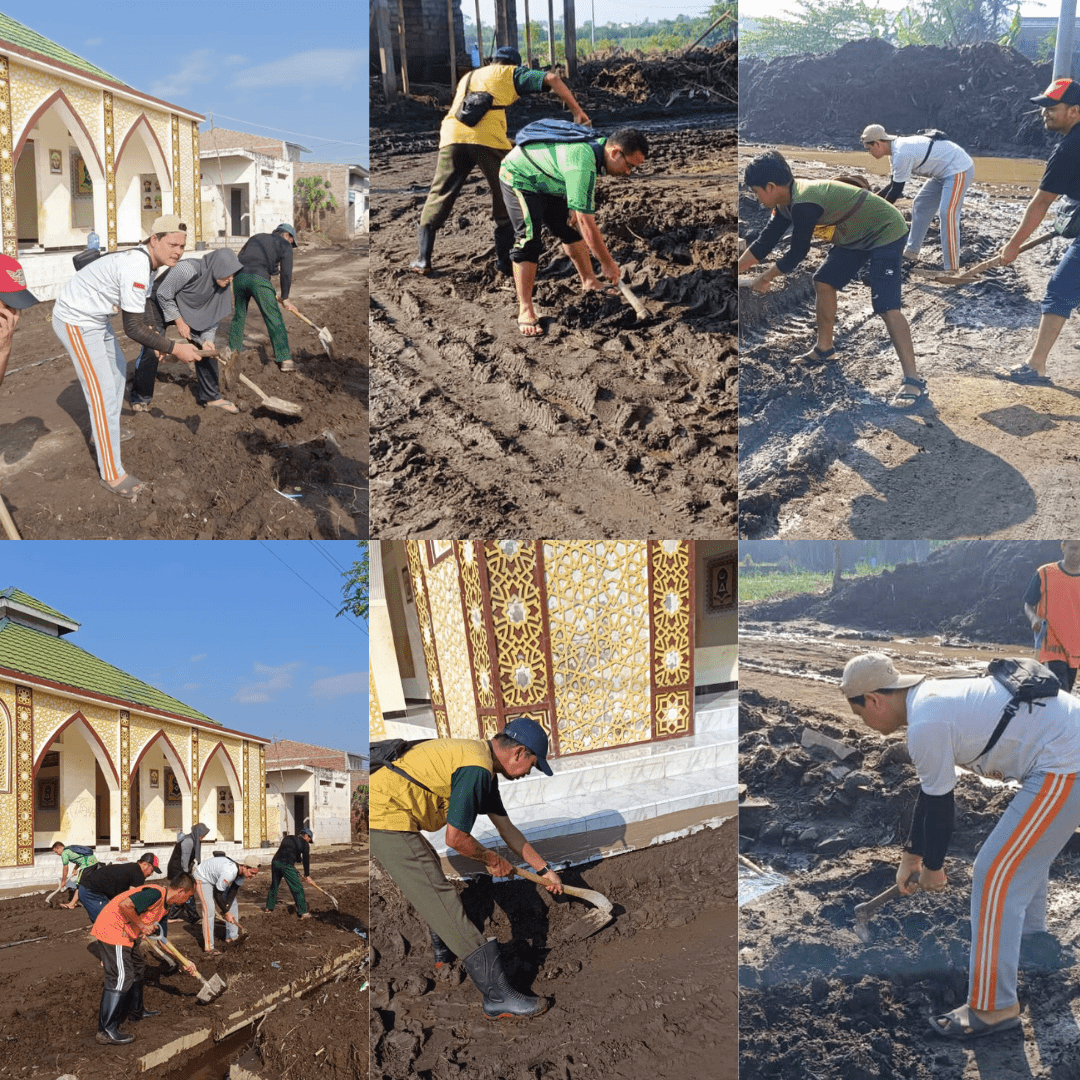 Kerja Bakti Pasca Banjir di Perumahan Sakinah, Desa Sumberejo