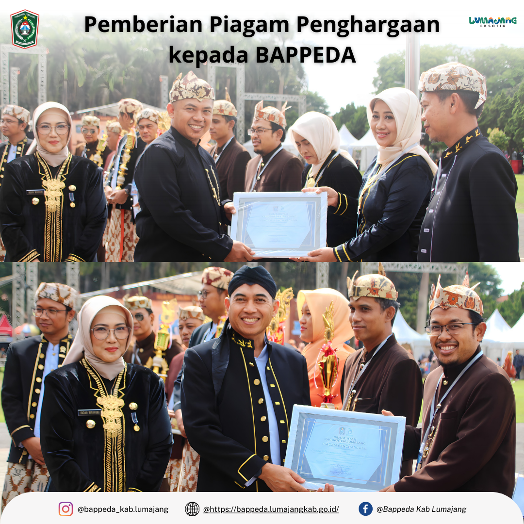 Pemberian piagam penghargaan kepada BAPPEDA