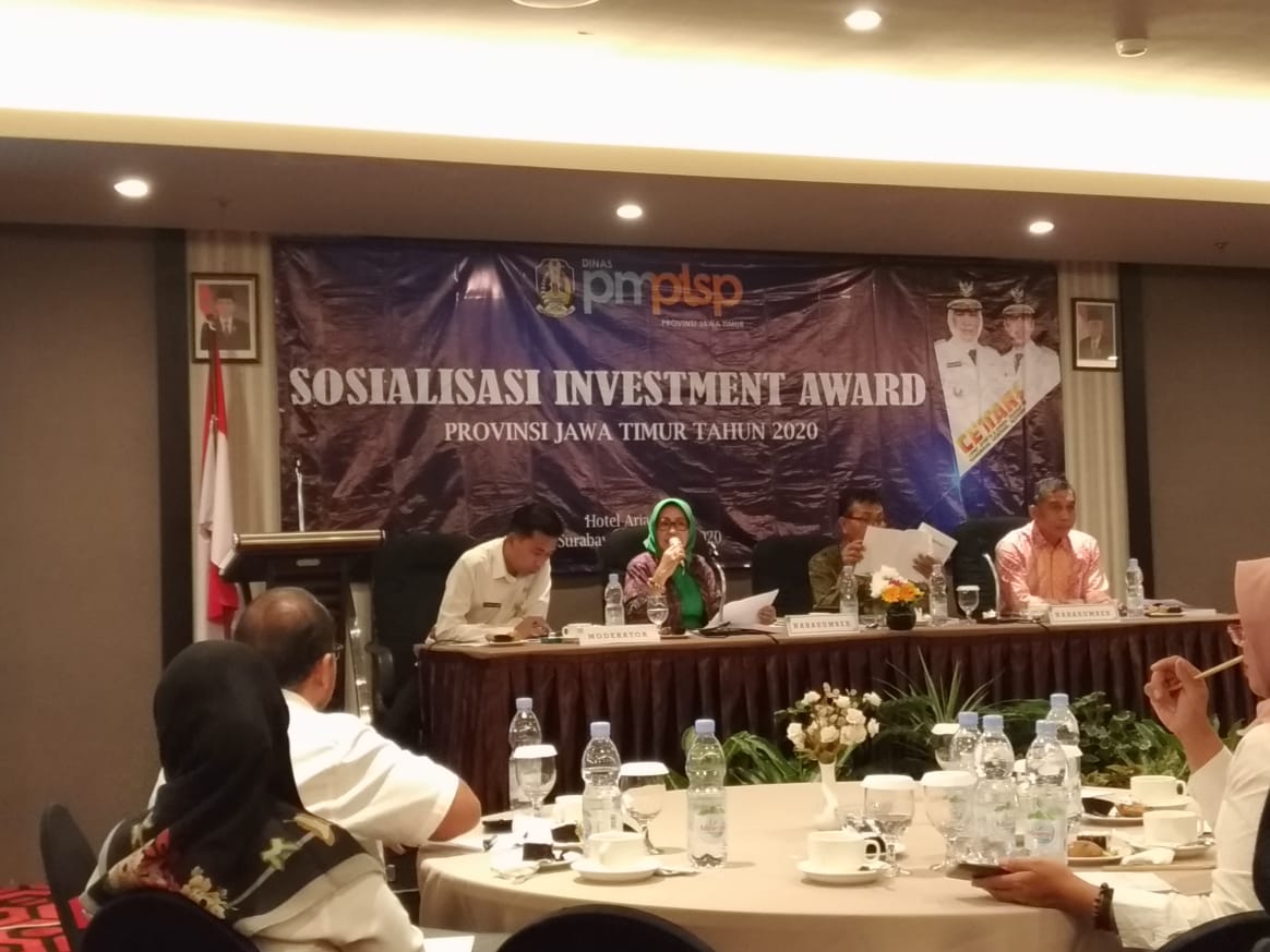 Sosialisasi Investment Award Provinsi Jawa Timur tahun 2020.