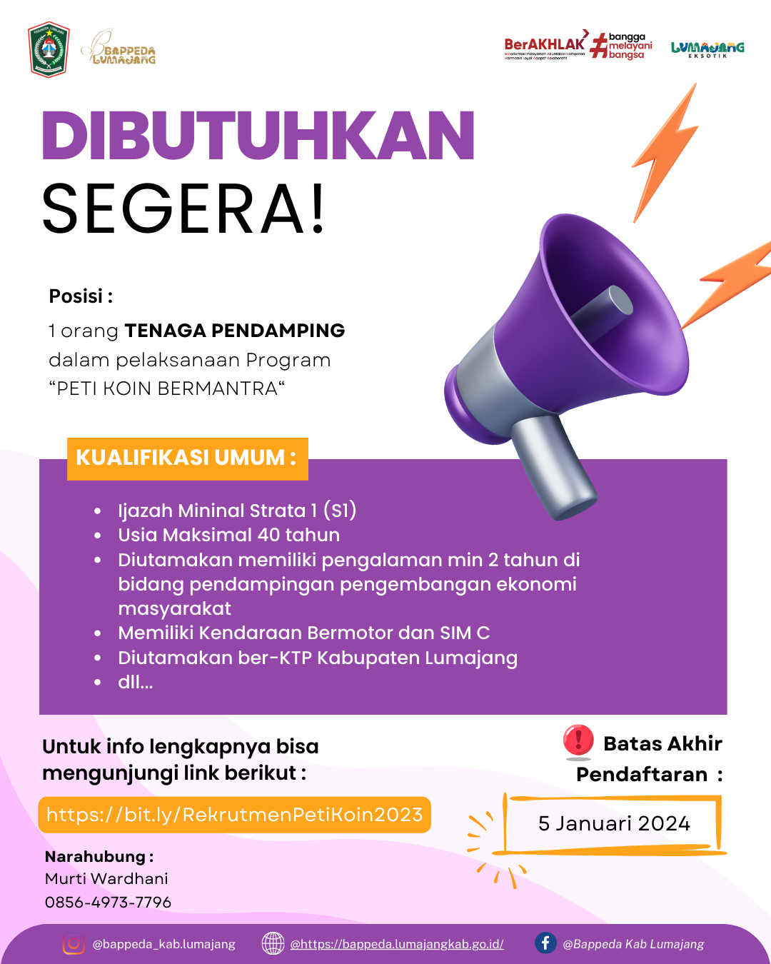 Pembukaan Rekrutmen Baru Tenaga Pendamping
