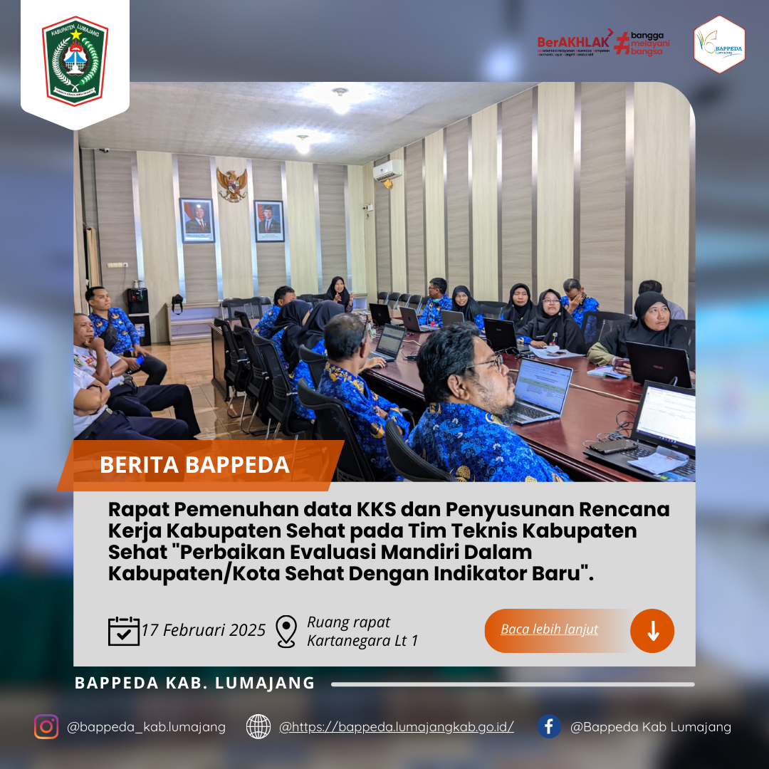 Rapat Pemenuhan data KKS dan Penyusunan Rencana Kerja Kabupaten Sehat pada Tim Teknis Kabupaten Sehat 